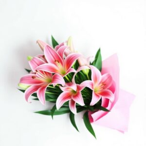 Pembe Lilyum Buketi